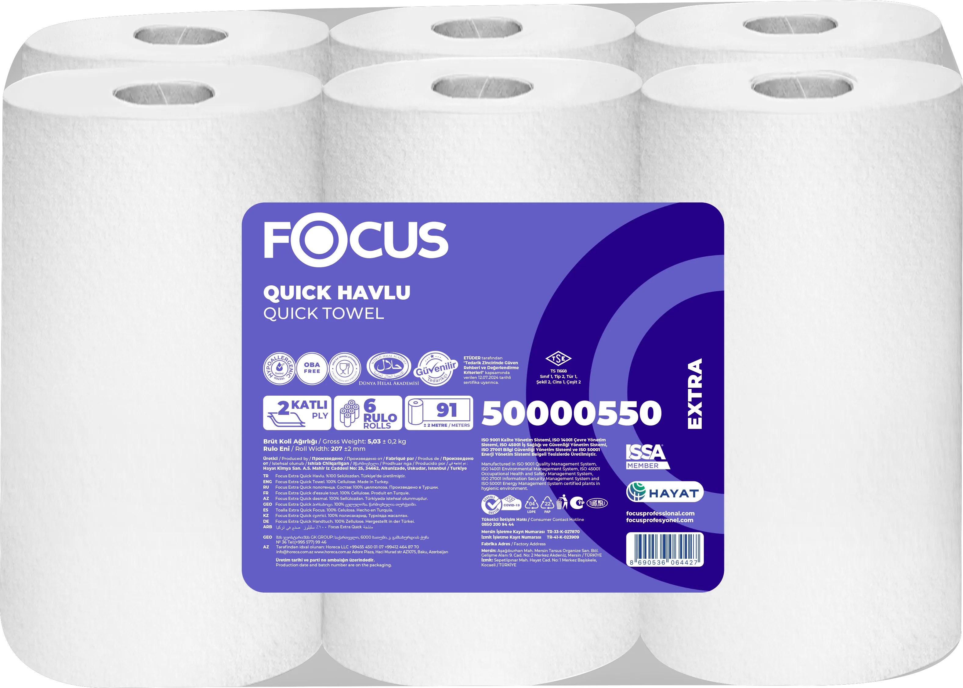 FOCUS EXTRA QUICK / SENSÖRLÜ HAVLU / 6 RULO