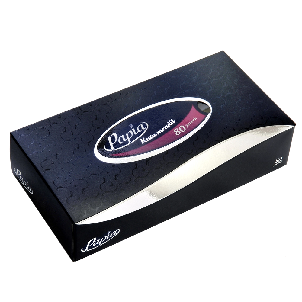 50000573 PAPIA SİYAH KUTU MENDİL / 80 YAPRAK