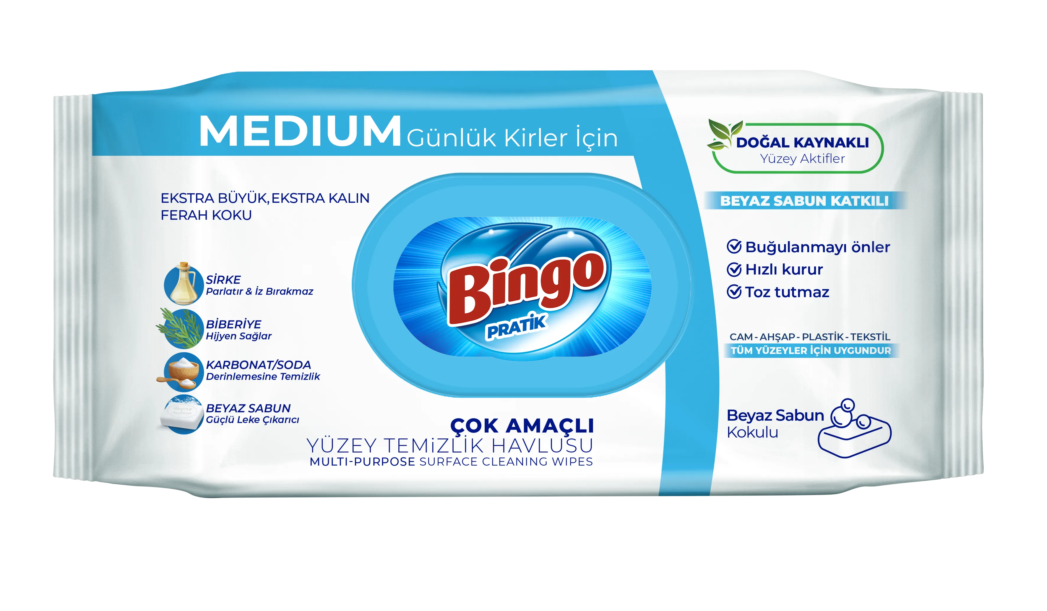 Bingo Yüzey Temizlik Havlusu - Beyaz Sabun