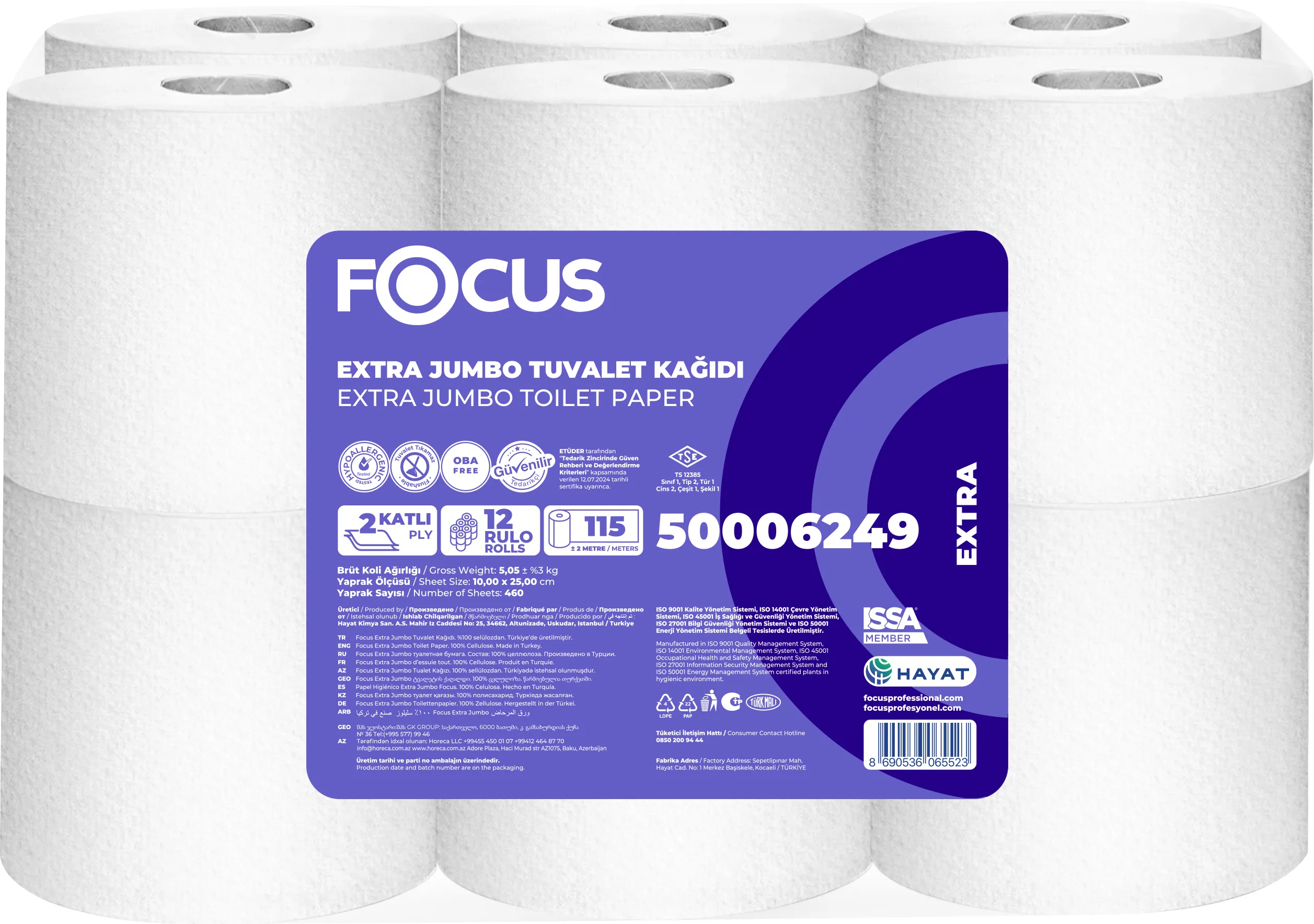 FOCUS EXTRA JUMBO TUVALET KAĞIDI / 12 RULO