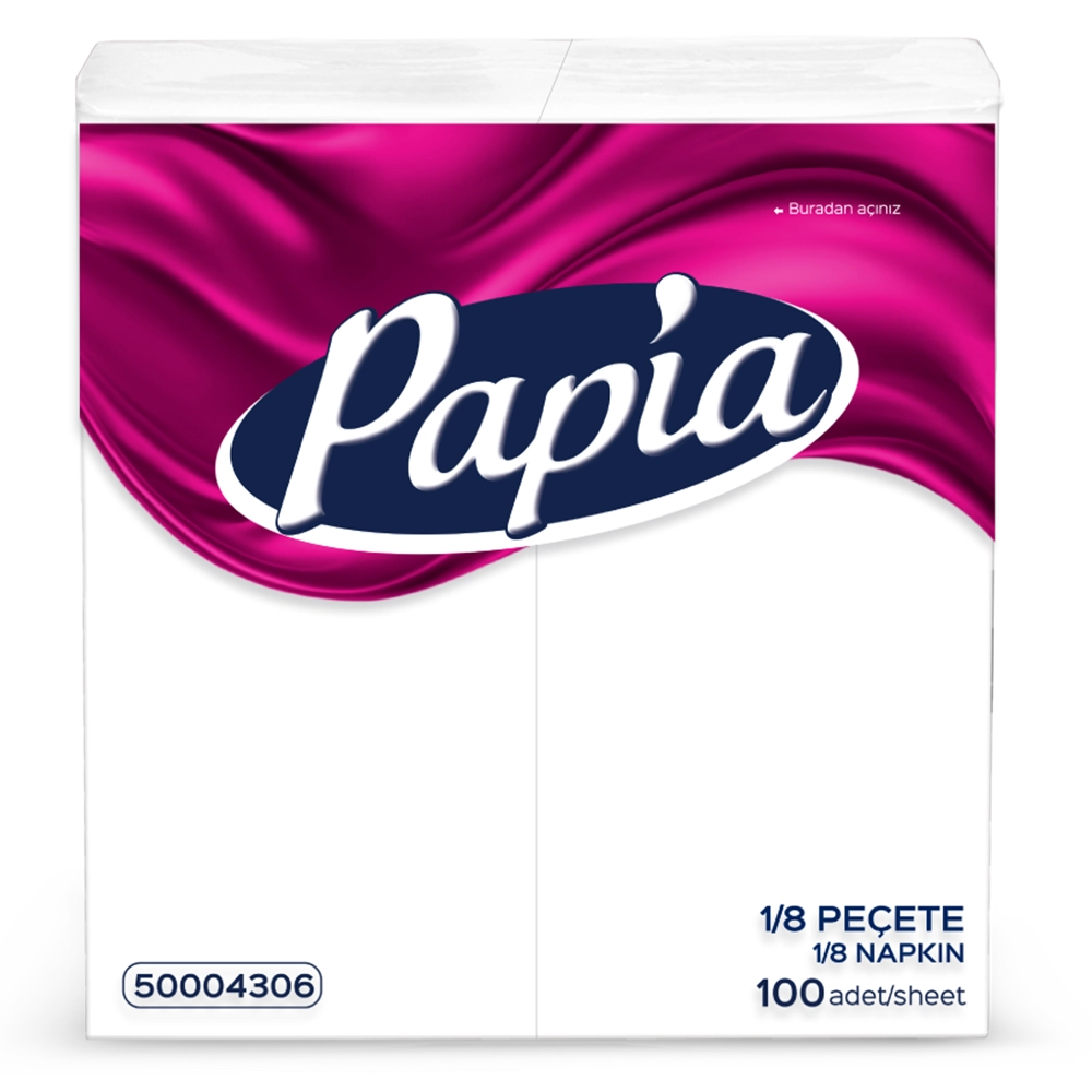 50004306 PAPIA 1/8 KATLI PEÇETE / 100 YAPRAK